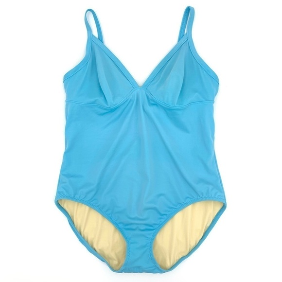Lands’ End Light Blue One Piece Underwire Swimsuit 14B - Picture 1 of 8